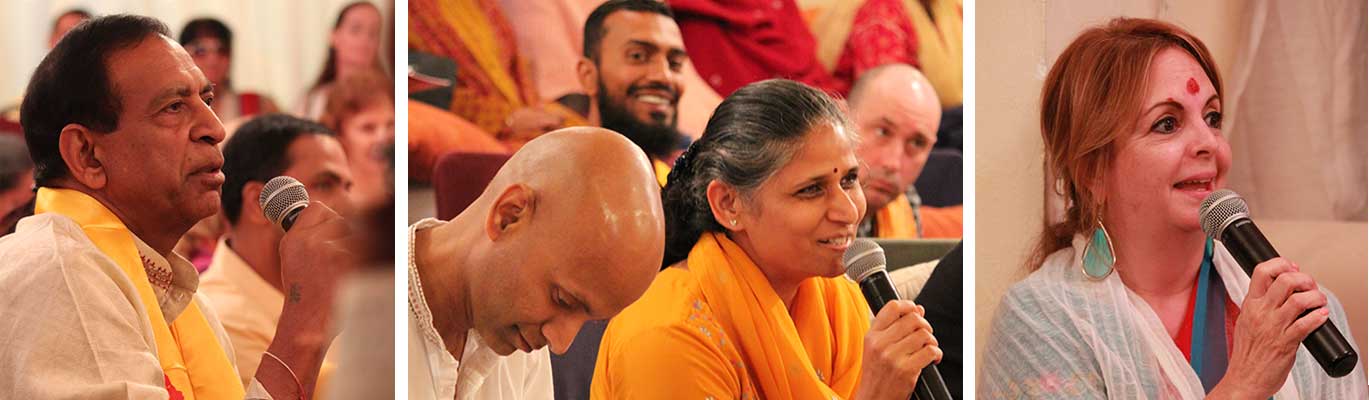 asking questions to Swami Jyotirmayananda