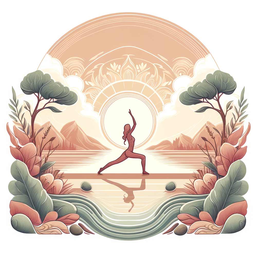 yogi doing hatha yoga asanas image