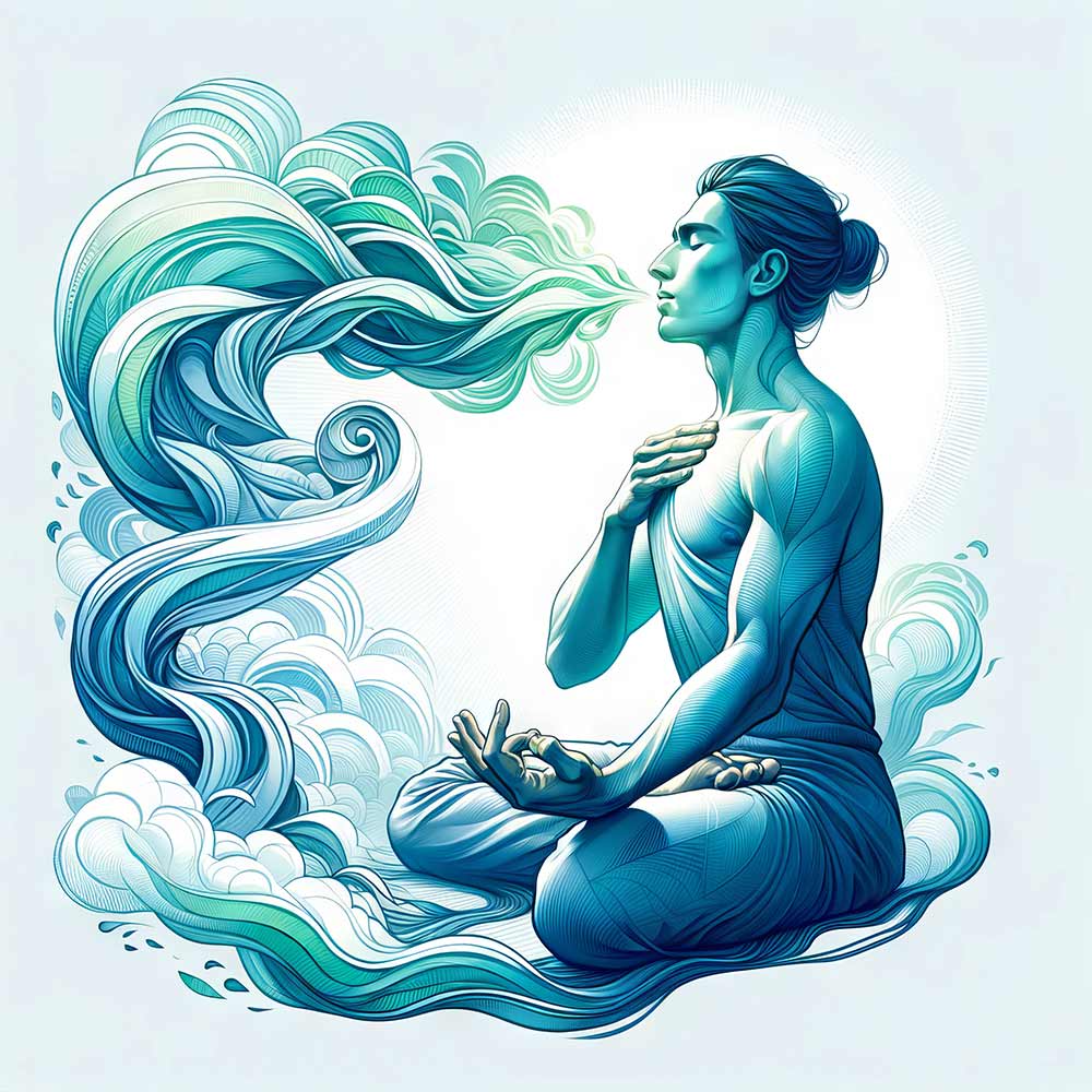 image of man practicing pranayam