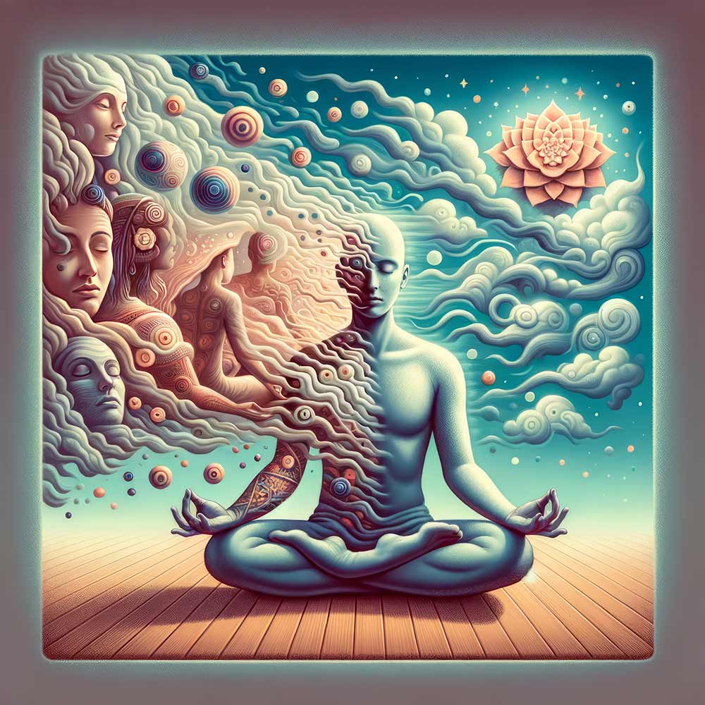 illustration of meditation spiritual visions