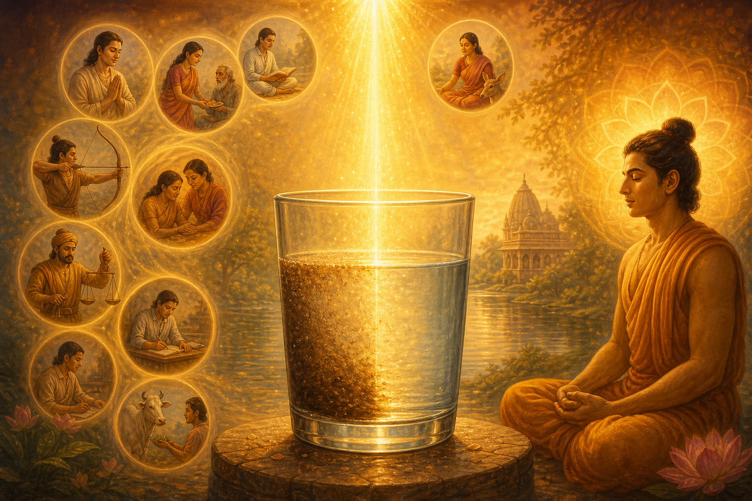 Ten characteristics of Dharma illustration